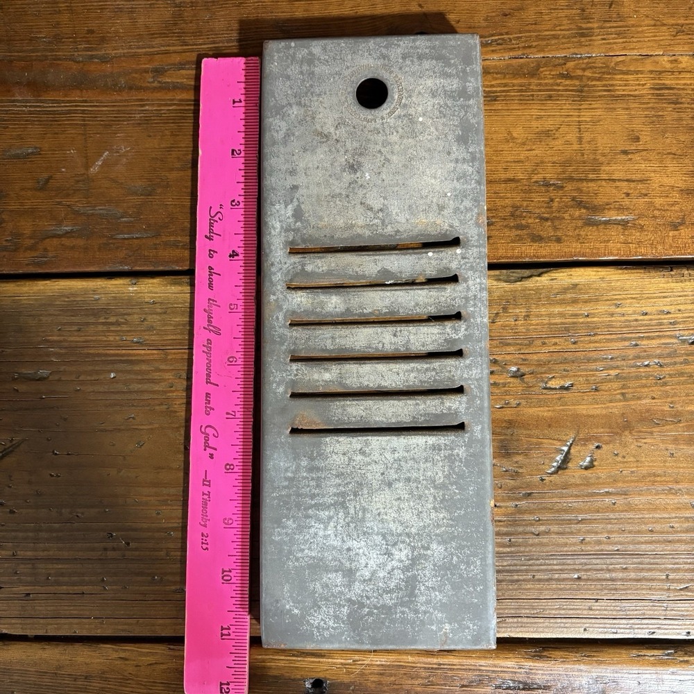Lusher Bros Steel Shredder Antique Late 1800s Patent Elkhart Indiana 11x4 Patina - Picture 3 of 8
